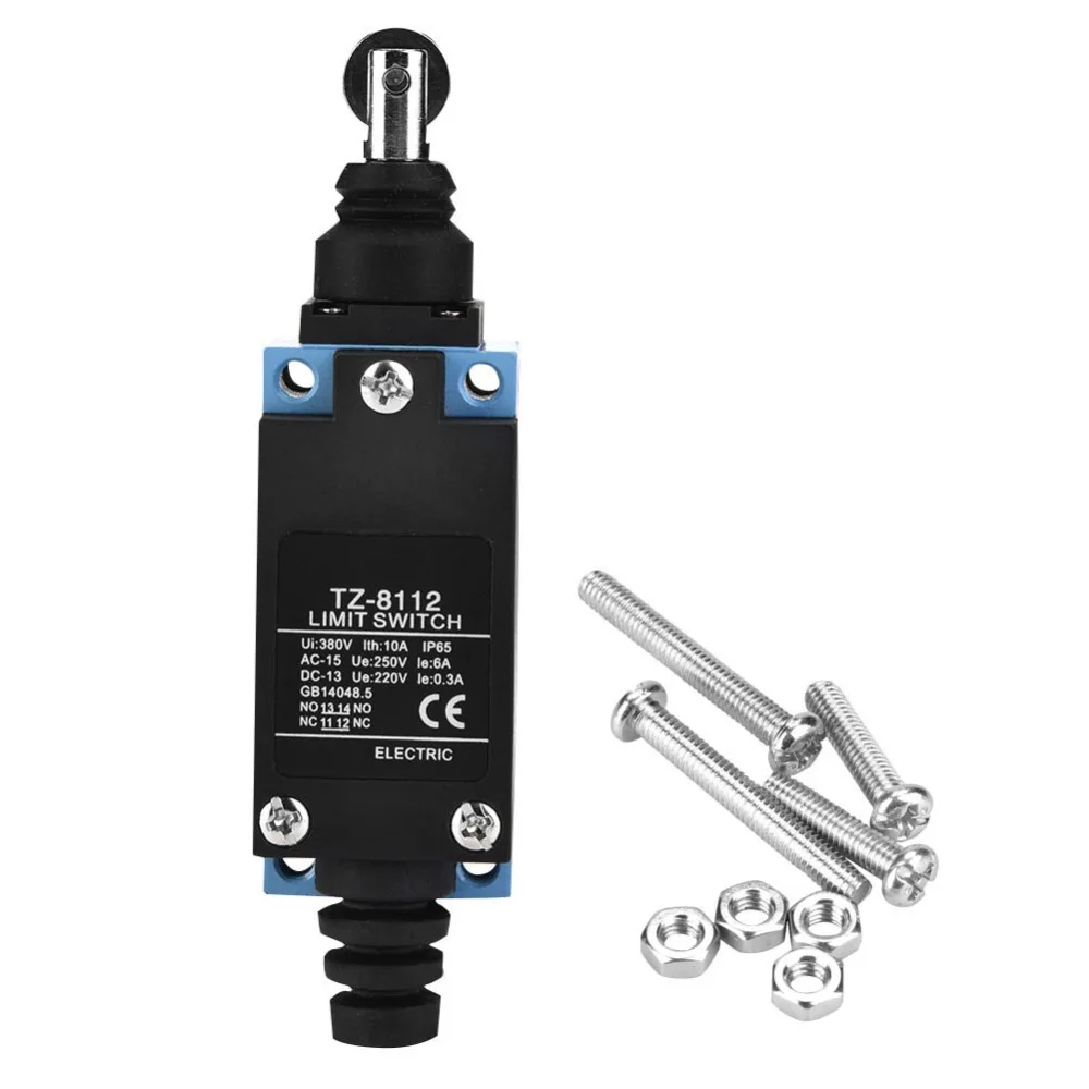 TZ-8112/TZ-8122 Limit Switch 1NC+1NO Waterproof Micro Switch with Screws Roller Plunger Auto Reset ON-OFF CNC Equipment