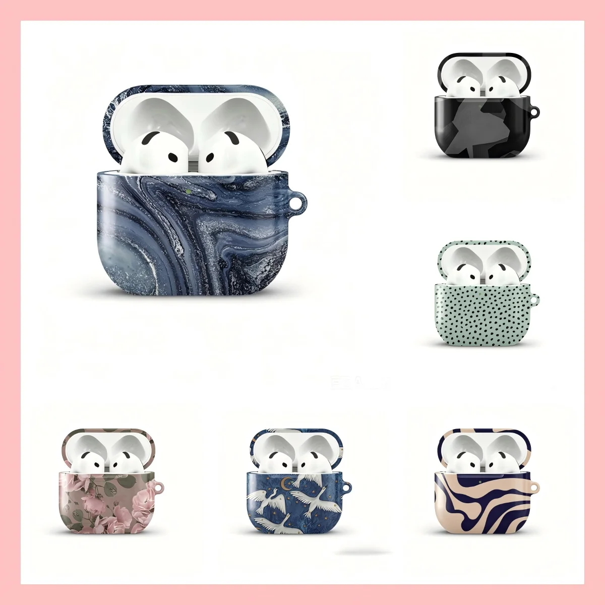 Capa Protetora Rígida HD Brilhante de PC à Prova de Choque Tomato Radish Grid BUGRs para Fones de Ouvido AirPods 1 2 3 Pro Pro2
