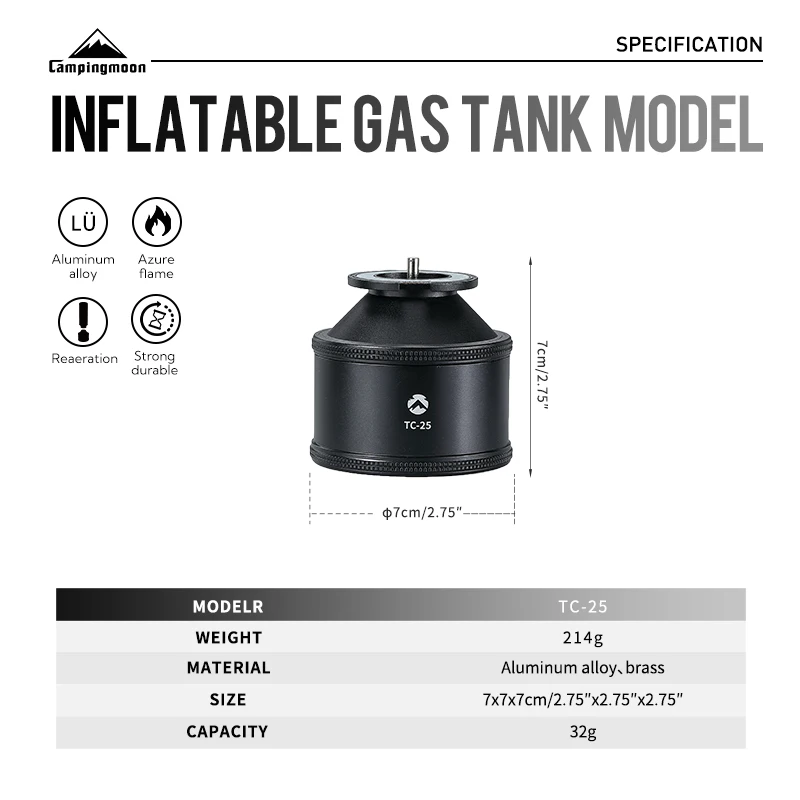 CAMPINGMOON التخييم في الهواء الطلق المحمولة عبوة حاوية تخزين الغاز علبة التخييم موقد البيوتان البروبان يمكن خرطوشة الغاز