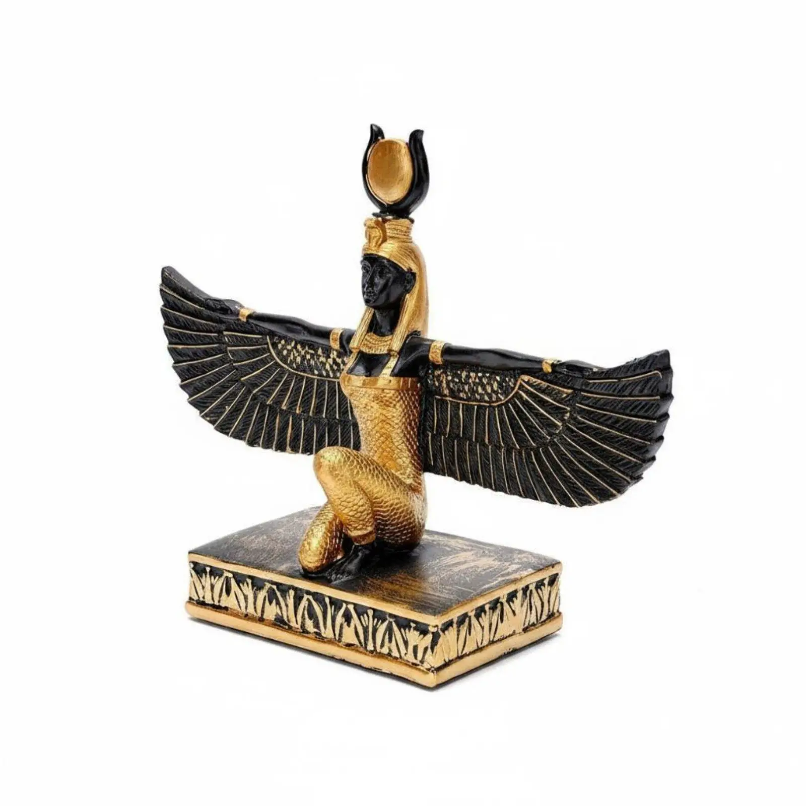 Egyptian Goddess Statue Black Gold Resin Mythology Figurine Luxury Decorative Sculpture for House Decor
