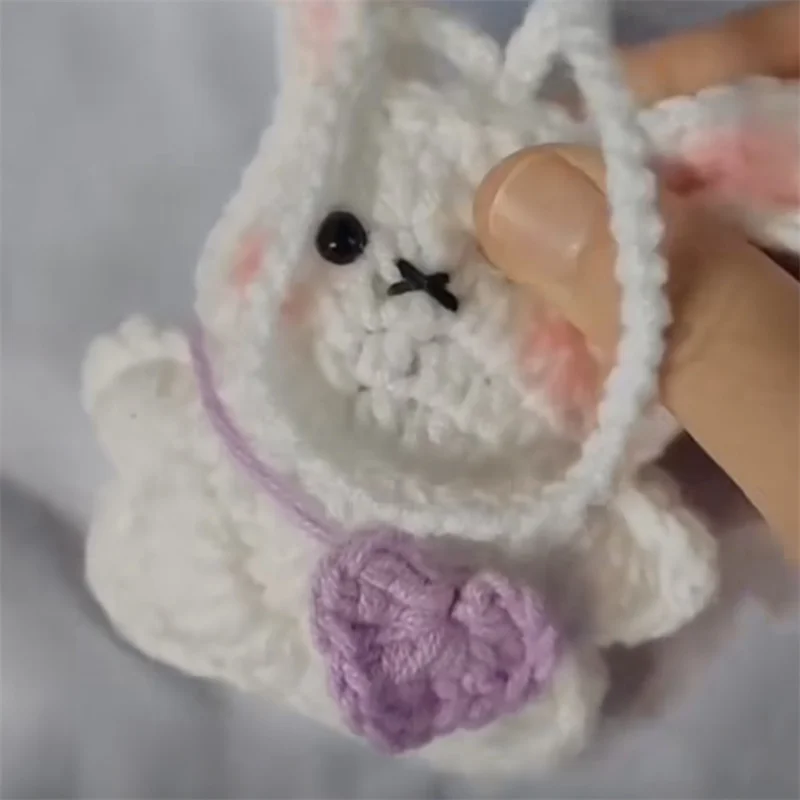 Knitted bag pendant Cute Animal series Handmade crocheted Cute bear duck Rabbit frog style pattern bag pendant For girl gift