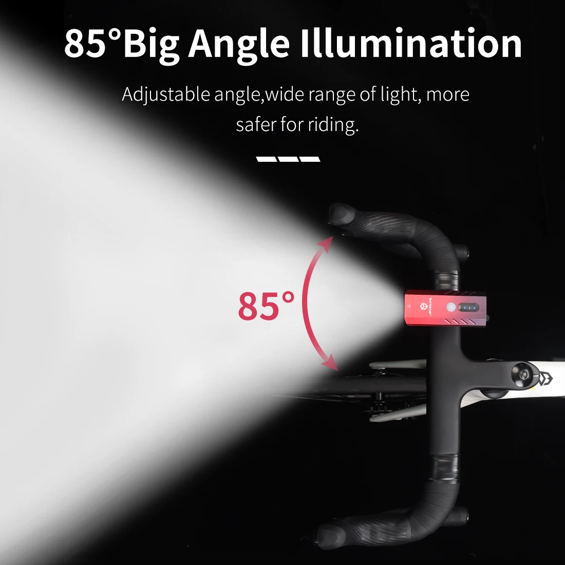 

Bicycle LED Flashlight 600 Lumens High Brightness Safe Cycling Bike Light Waterproof USB Rechargeable 5 Brightness Modes