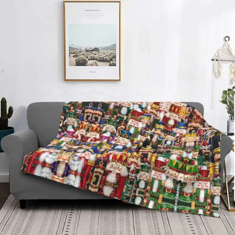 Christmas The Nutcracker Extravaganza Blankets Breathable Soft Flannel Toy Soldier Gift Throw Blanket for Couch Outdoor Bedroom