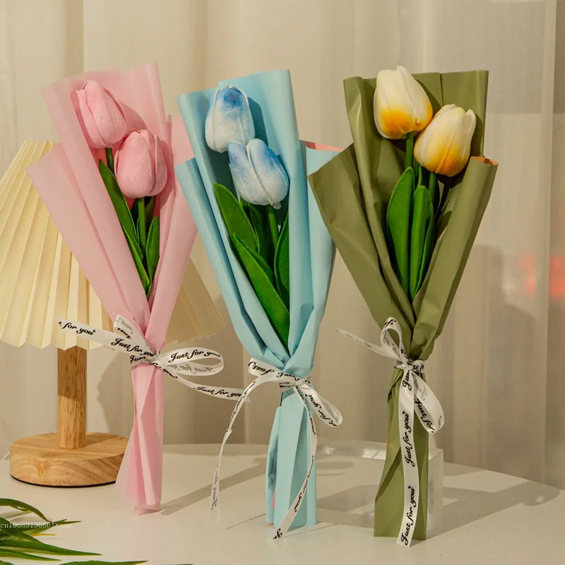 Tulip Bouquet Gift Box Mother's Day Birthday Gift Practical Teachers and Elders Tulip Bouquet Eternal Graduation Flower Gift Box