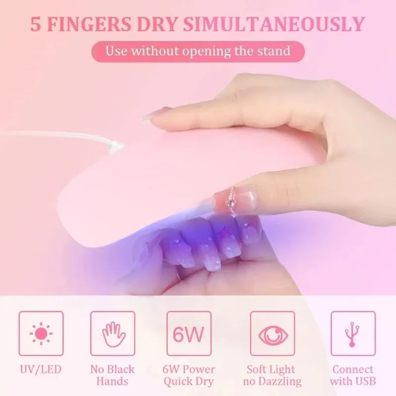 Mini lampada per unghie UV LED Famiglia Lampada per polimerizzazione delle unghie Potente lampada per asciugatura Lucidatura del gel Attrezzatura professionale per unghie