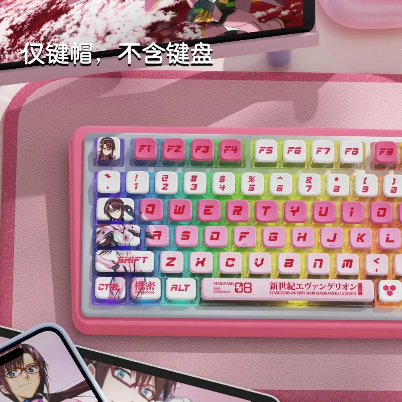 Tecla 122 EVA 01 00 02 08 teclas de Anime temáticas PBT pudín MAS teclas de perfil para interruptor MX juegos DIY tapa de teclado mecánico