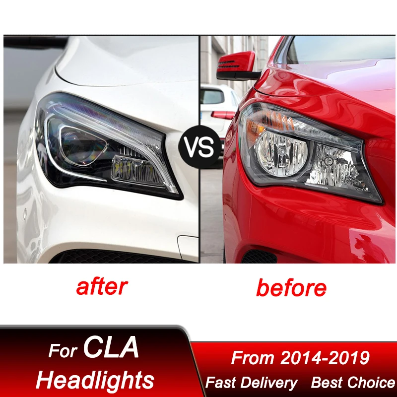 Car styling Headlights For Mercedes-Benz CLA W117 2014-2019 high style LED Auto Headlamp Assembly Projector Lens Accessories Kit