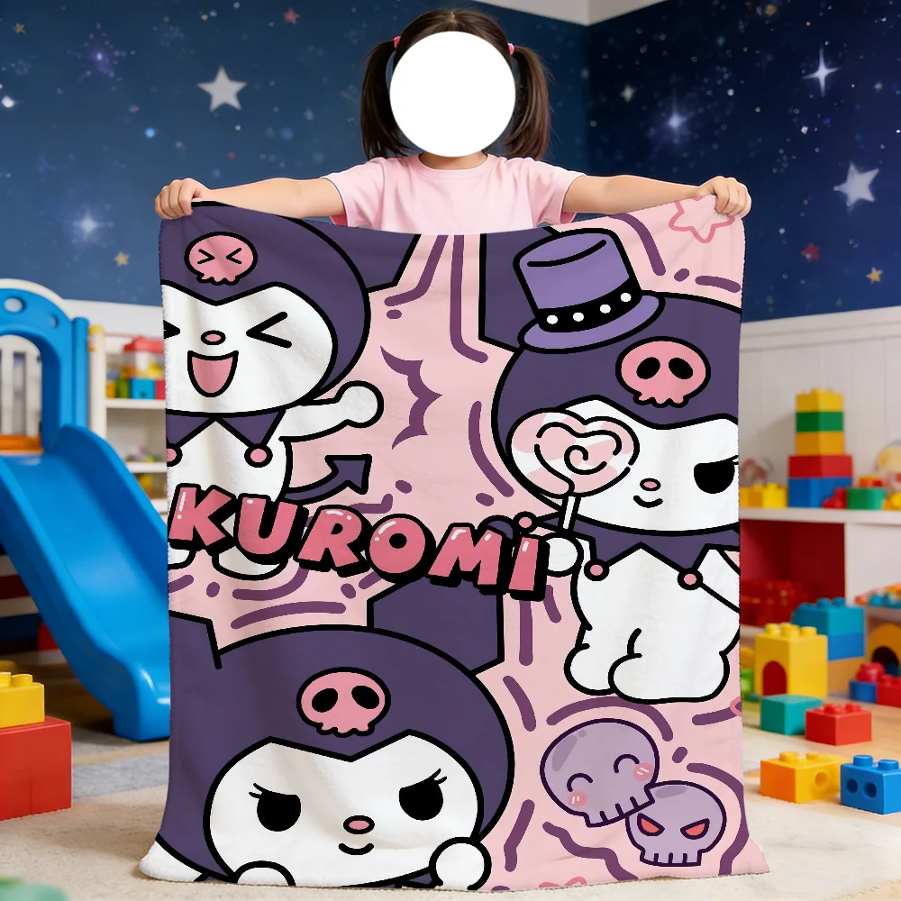 

Милое мультяшное одеяло K-Kuromi, мягкое одеяло для пикника, кровати, дивана, дома, спальни, уютное, теплое, комфортное