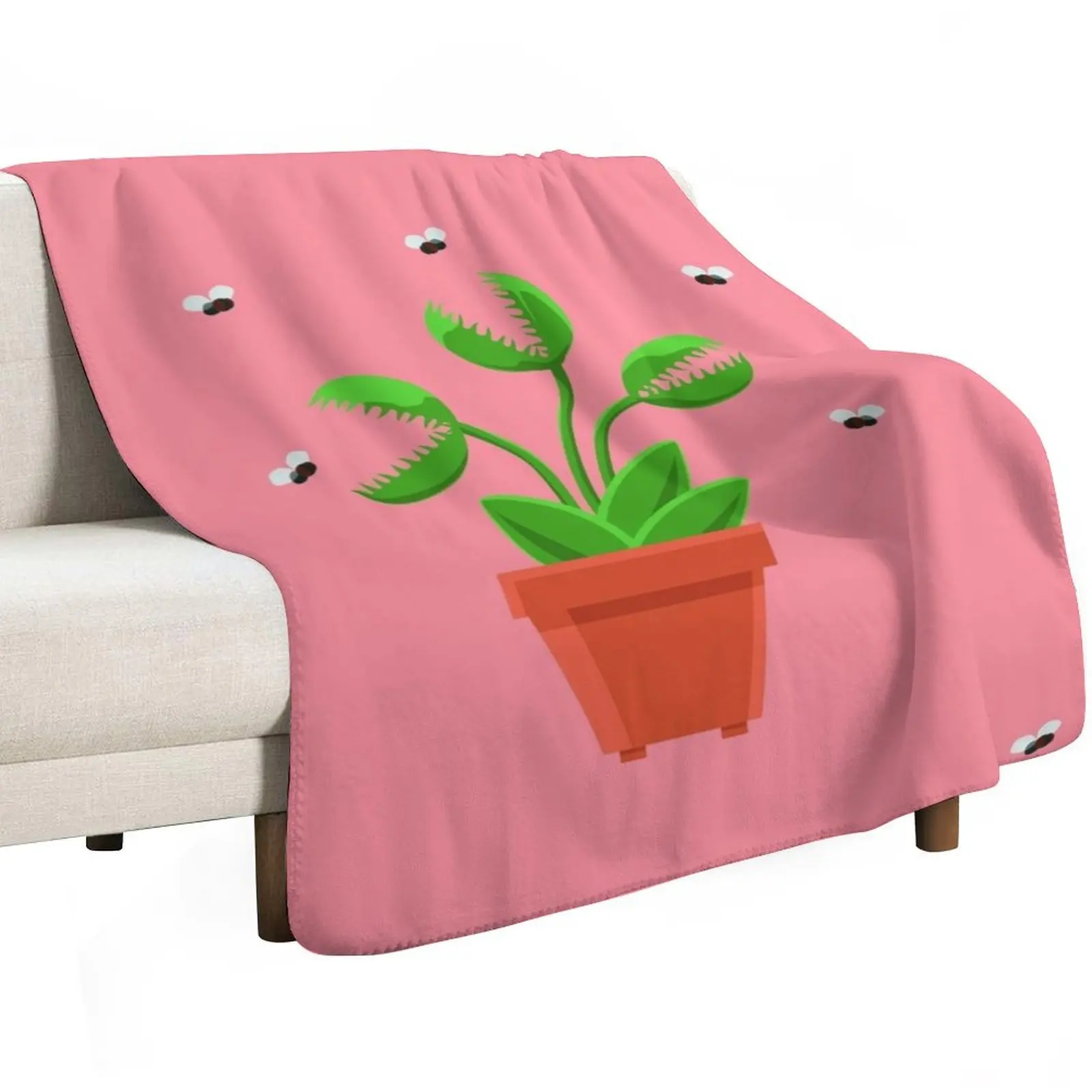 pink venus fly trap Throw Blanket Lightweight Cozy Blanket for Bed Sofa