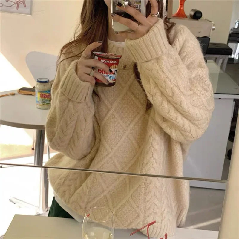 Fashion O-Neck Knitted Solid Color All-match Sweaters Female Clothing 2023 Autumn New Casual Pullovers Long Sleeve Commute Tops