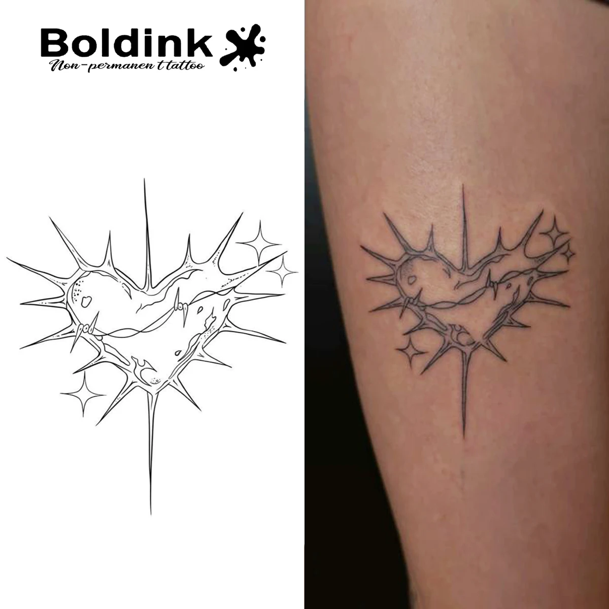 

Thorned Lov Boldink Temporary Tattoo,Lasts To 15 Days New Technology Magic Waterproof Semi Permanent Sticker.