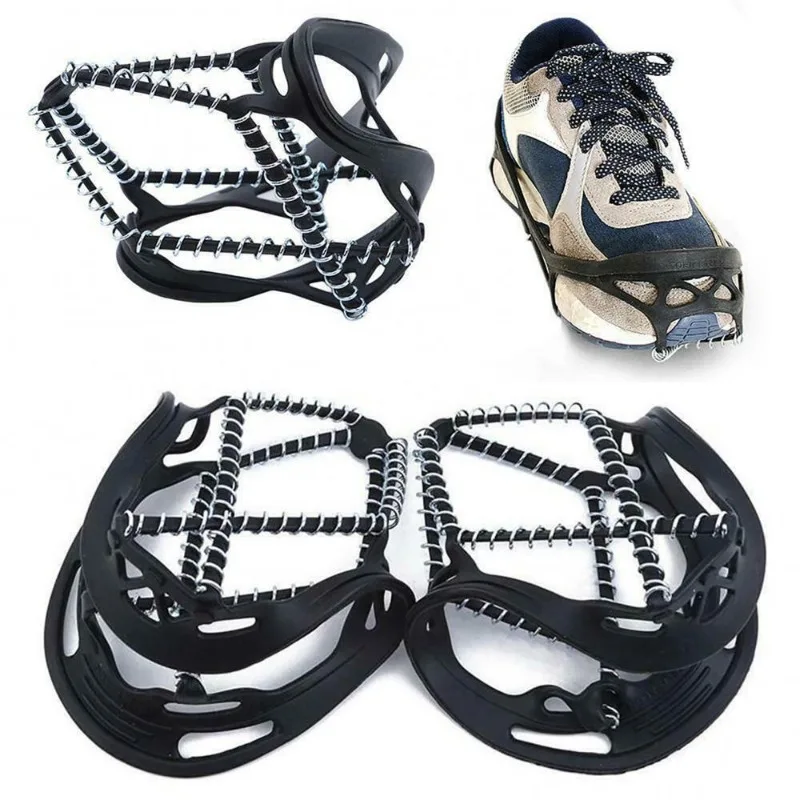 Silicone Non Slip Ice Snow Cleats Shoe Covers Anti Slip Walk Traction Ice Grip Crampons for Outdoor Camping Sports