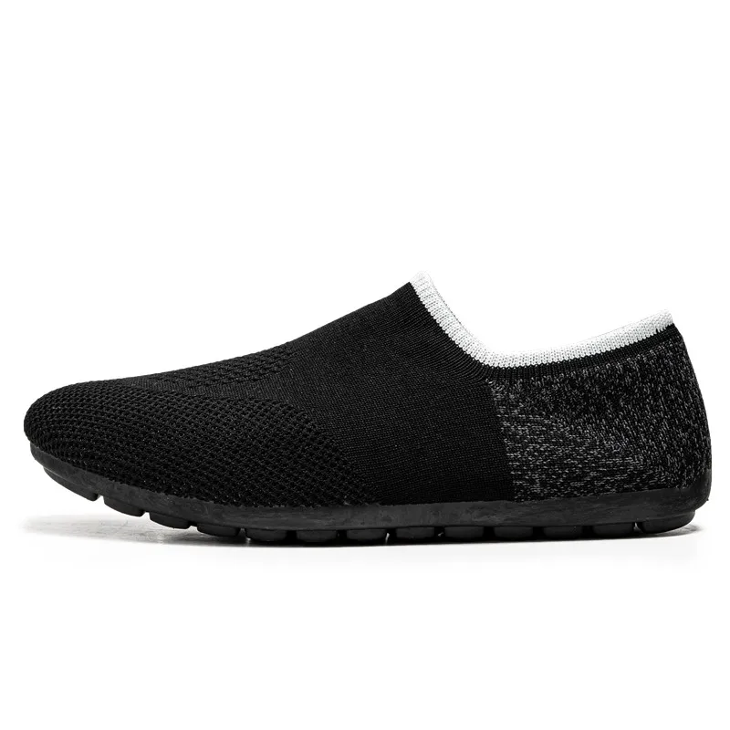 Sapatilhas masculinas de malha respirável, sapatilhas de slip-on planas, cor mista, sapatos estudantis ao ar livre, alta qualidade, primavera