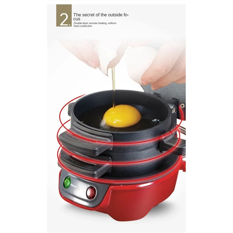 Burger Hamburger Patty Maker Non-Stick Multifunction Hamburger Omelette Steak Breakfast Sandwich Machine EU Plug-A09G