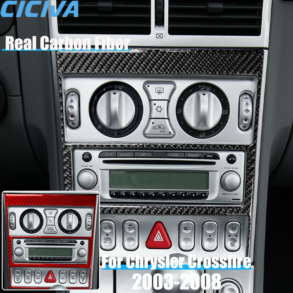 

Real Carbon Fiber Car Accessories Center Air Vent Frame Cover Soft Sticker For Chrysler Crossfire 2003 2004 2005 2006 2007 2008