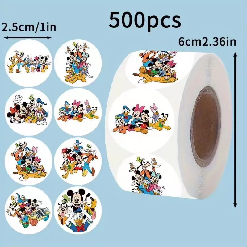 500PCS Minnie Mickey Mouse Cute Stickers Cartoon Anime Derivative Peripheral Kawaii Sticker Art Supplies Decorations Party Gifts