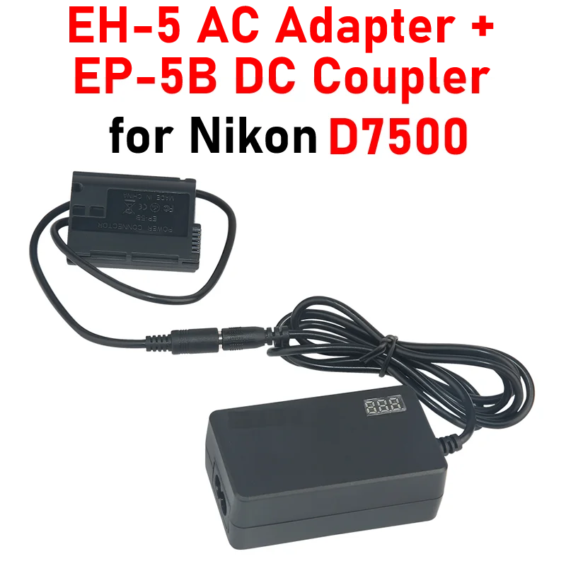 

D7500 AC Adapter Kit EH-5 LED AC Adapter + EP-5B DC Coupler for Nikon D7500 AC Adapter