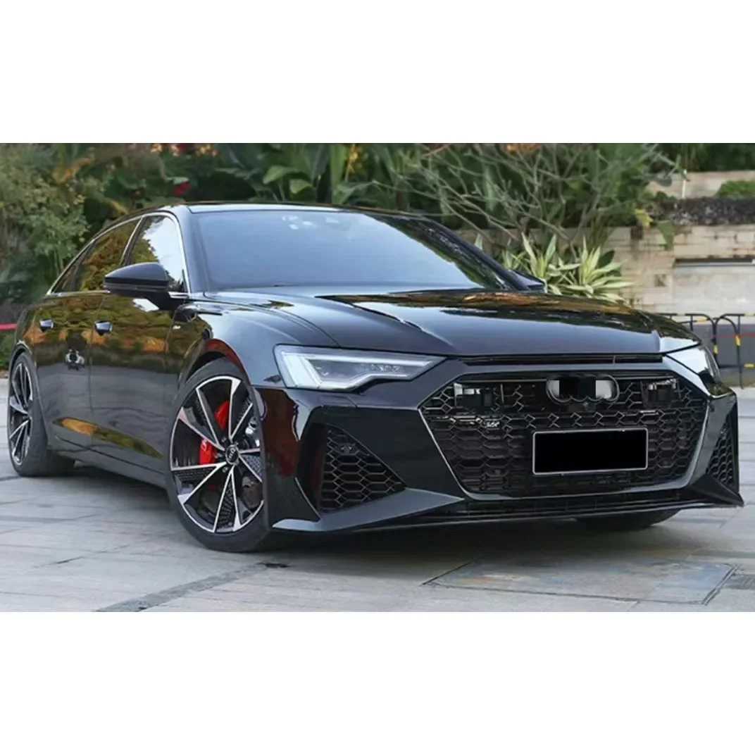 pp material car body kit for Audi A6 to rs6 2019-2022 car accessories with rs grille front bumper complete with grille front lip