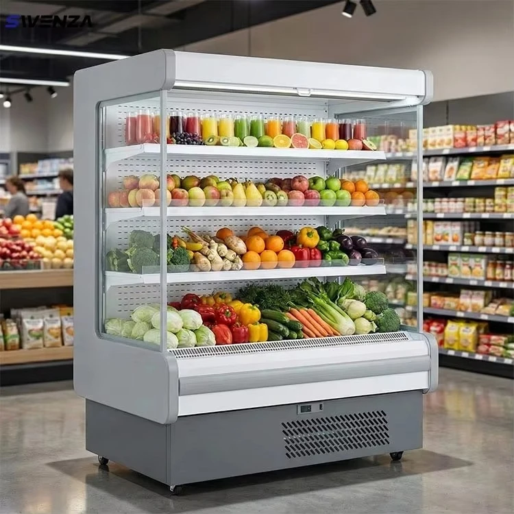

Customized Smart Commercial Refrigerator Digital Control Multideck Open Cooler Retail Food Cooling Adjustable Temp Low Noise