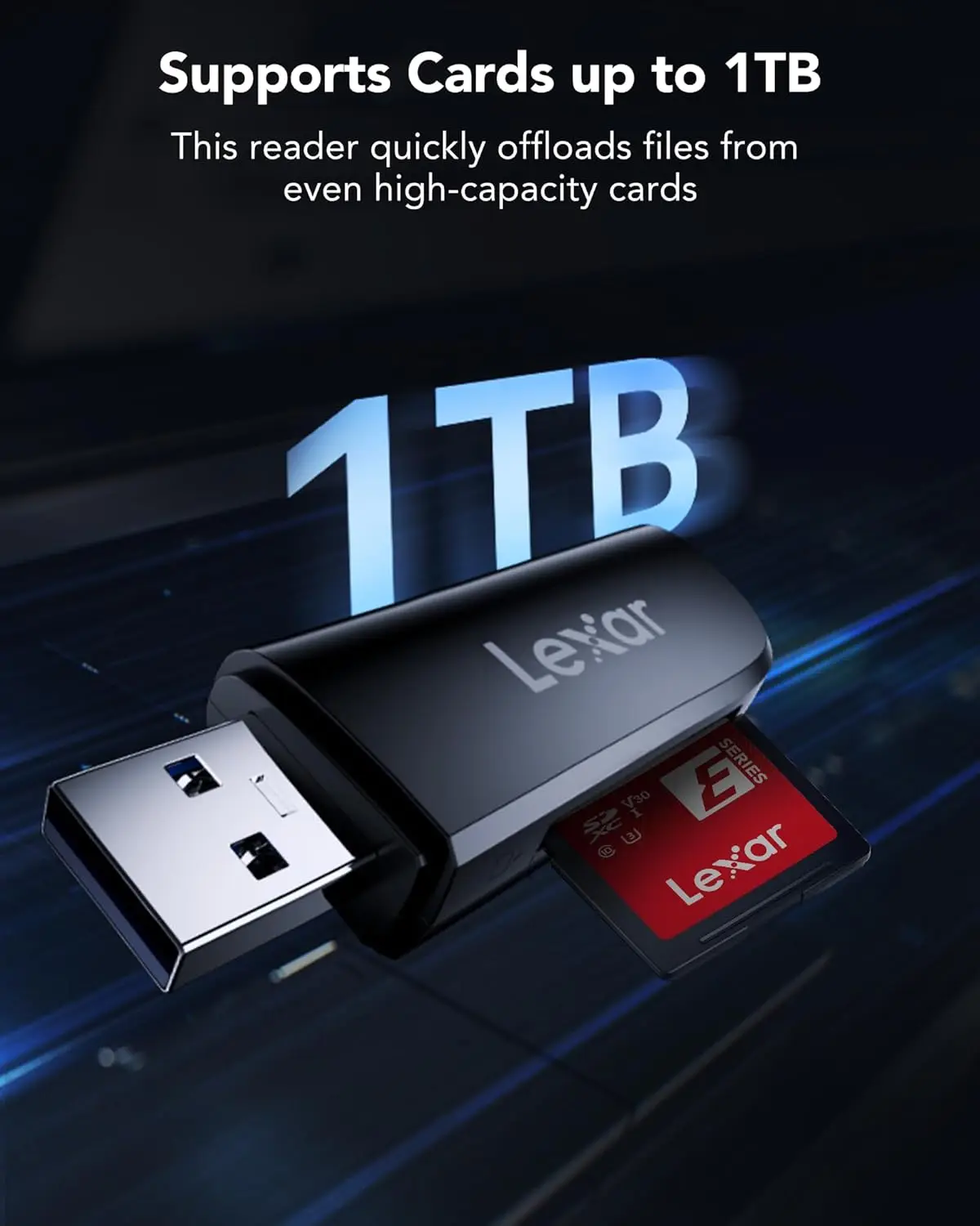 Lecteur de USB-A de fente de touristes, USB 3.2 Isabel 1 jusqu'à 104 MBumental, USB-A pour SD/MicroSD/SDXC caméra lecteur de carte adaptateur, OTG MicroSD lecteur de carte