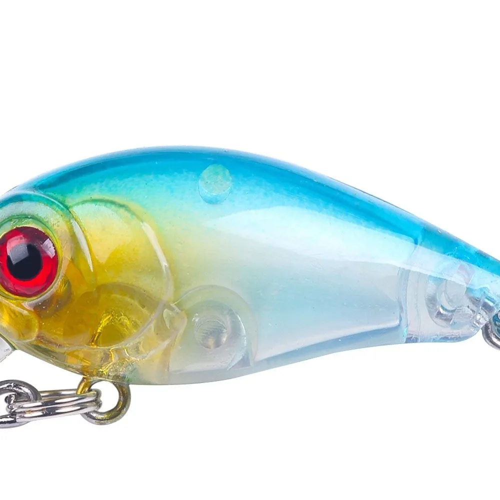 8pcs/box 3D Fish Eyes Artificial Fishing Bait Realistic Crank Hook Fishing Lures Kit with Box Colorful Fishing Crank Bait