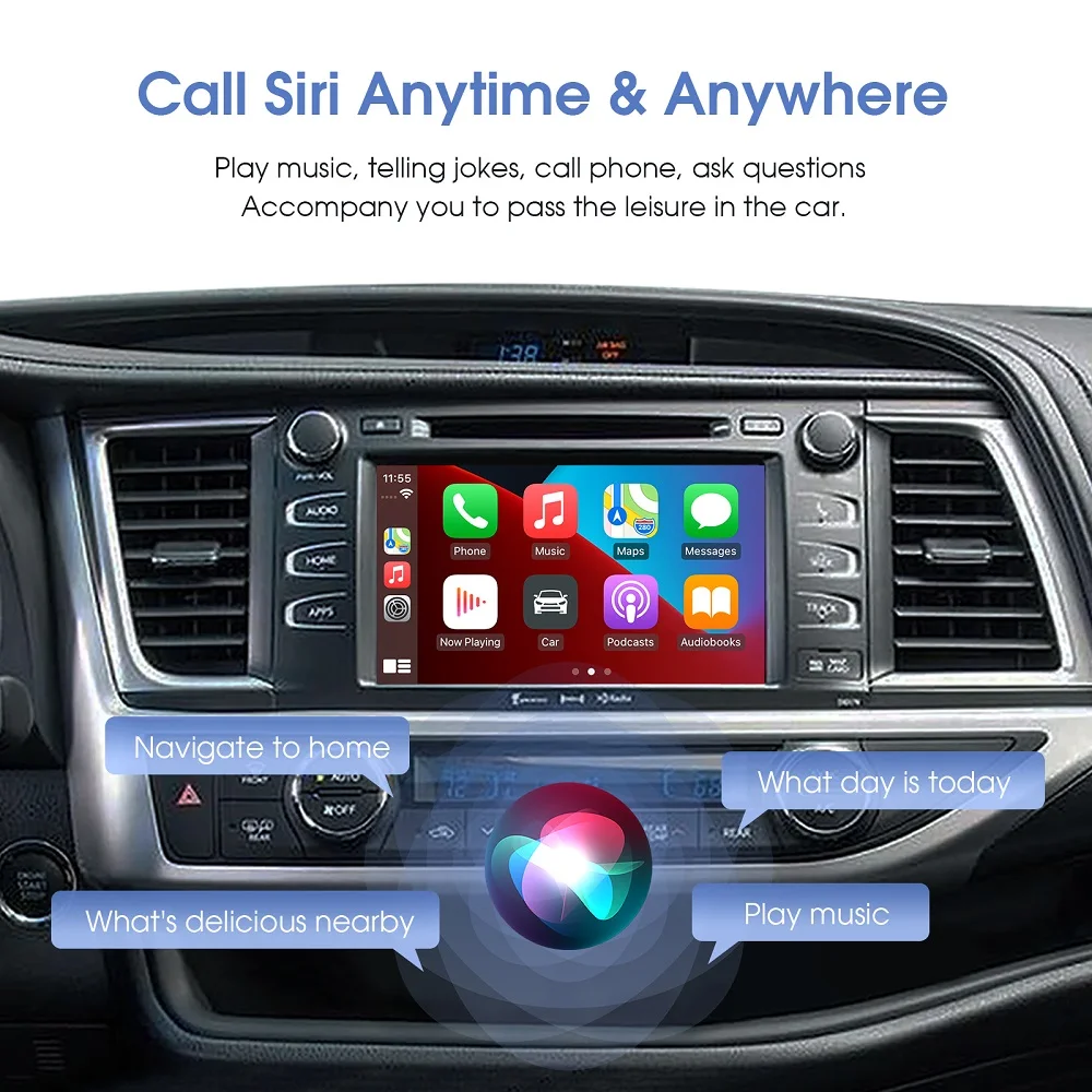 Wireless Carplay Android Auto per Toyota Touch2/Entune2.0 sistema per TOYOTA Corolla Camry CHR RAV4 Highlander 14-19 Decoder per Auto