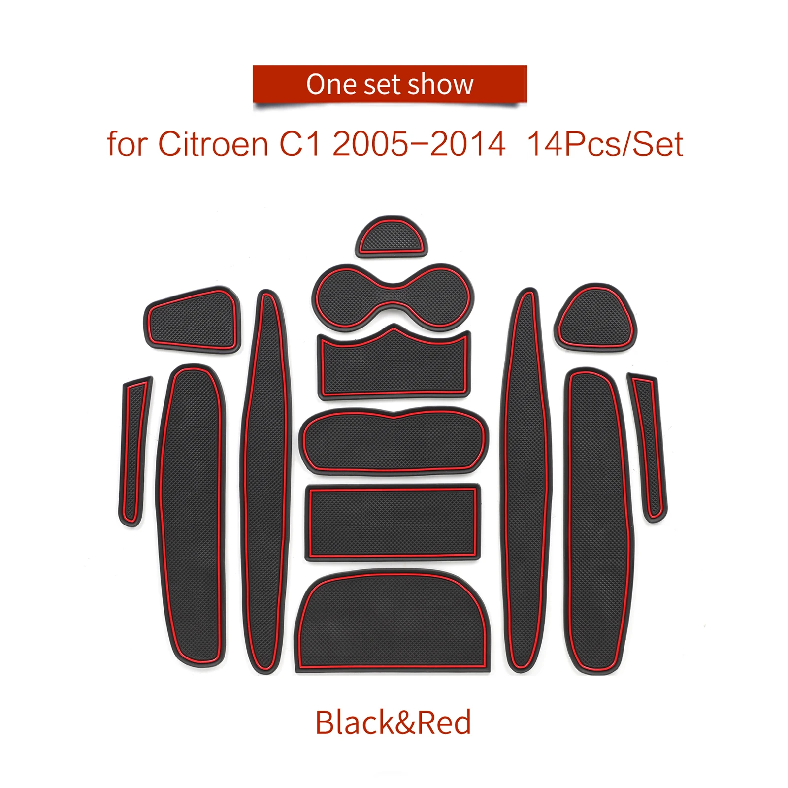 ZUNDUO voor Citroen C1 2005-2014 Antislip Poort Slot Cup Mat Deur Groef Pad Accessoires antislipmatten Onderzetters