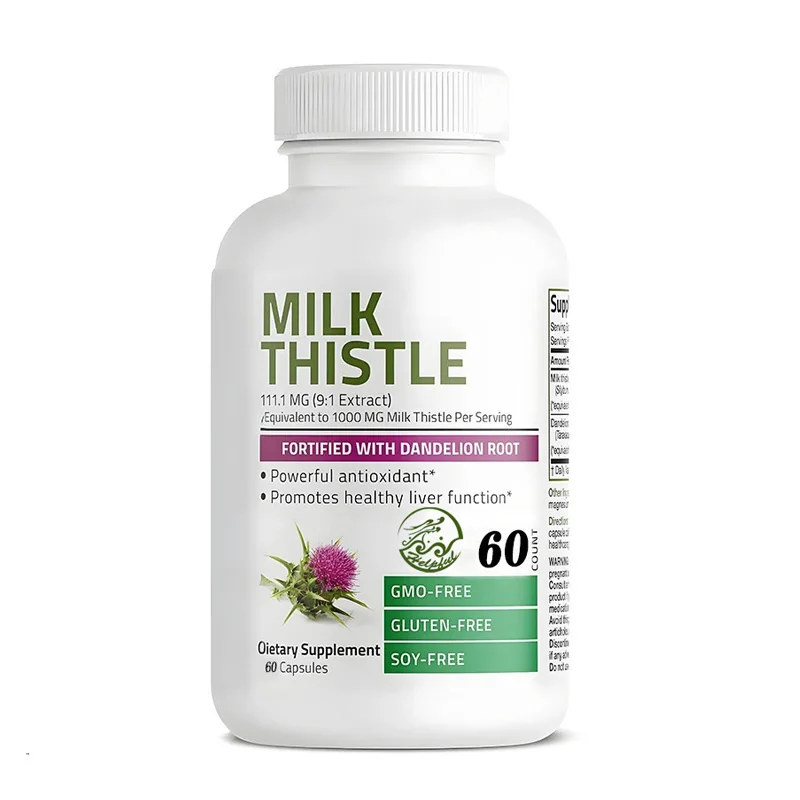 Milk thistle, milk thistle, ราก Marianum&Dandelion, สนับสนุนสุขภาพตับ, สารต้านอนุมูลอิสระ, ล้างสารพิษ, 60 แคปซูลมังสวิรัติ