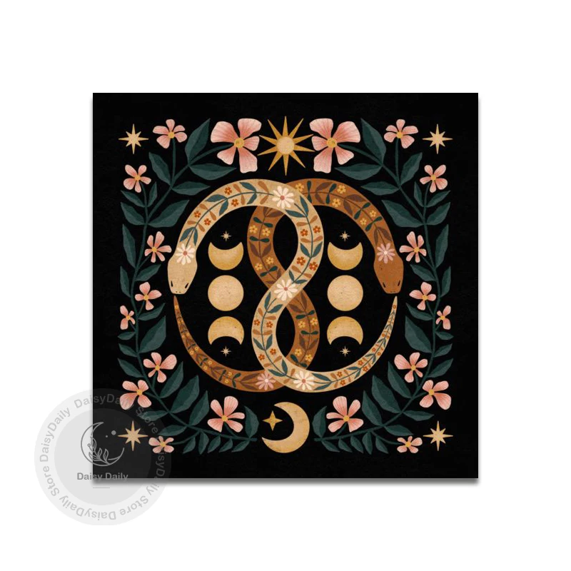 الشمس القمر الأفعى التارو حصيرة التارو القماش مذبح ضريح النبات زهرة مفرش المائدة القماش العرافة مذبح القماش مجلس بطاقة الألعاب وسادة ديكور