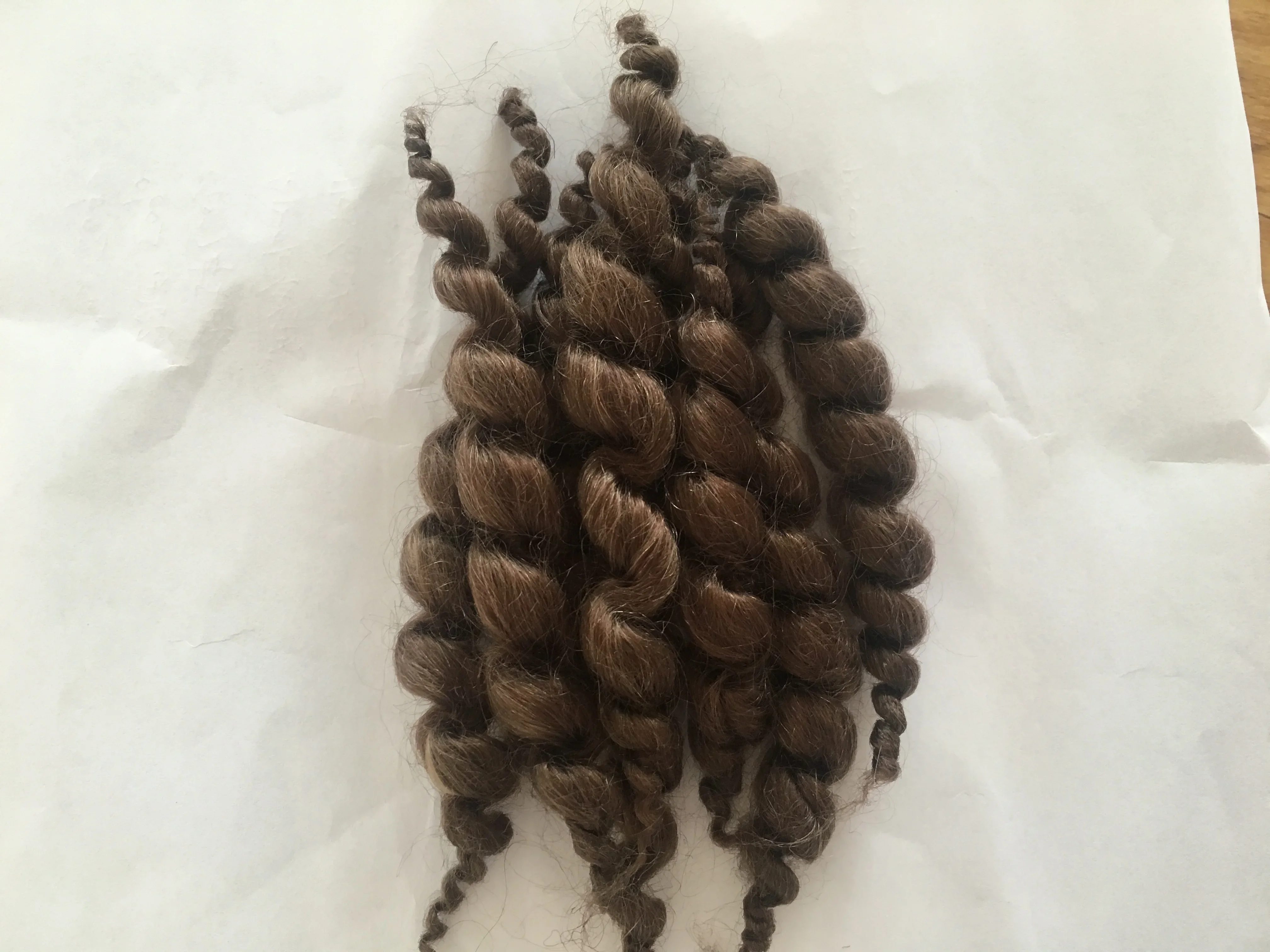 Reborn Doll Supplies Premium Curly Dark Brown Mohair Soft Reborn Baby Doll Accessories