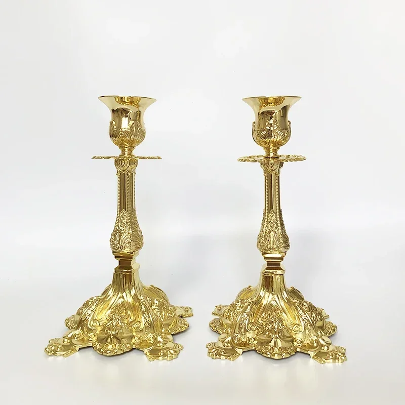 Metal Gold Silver Single Arm Candle Holders Home Romantic Candlelight Dinner Props Hotel Wedding Party Stick Candle Stand Decor
