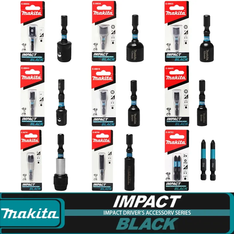 MAKita-インパクトドライバー,ドライバー,ドリル,アクセサリー用のブラックドライバーキット