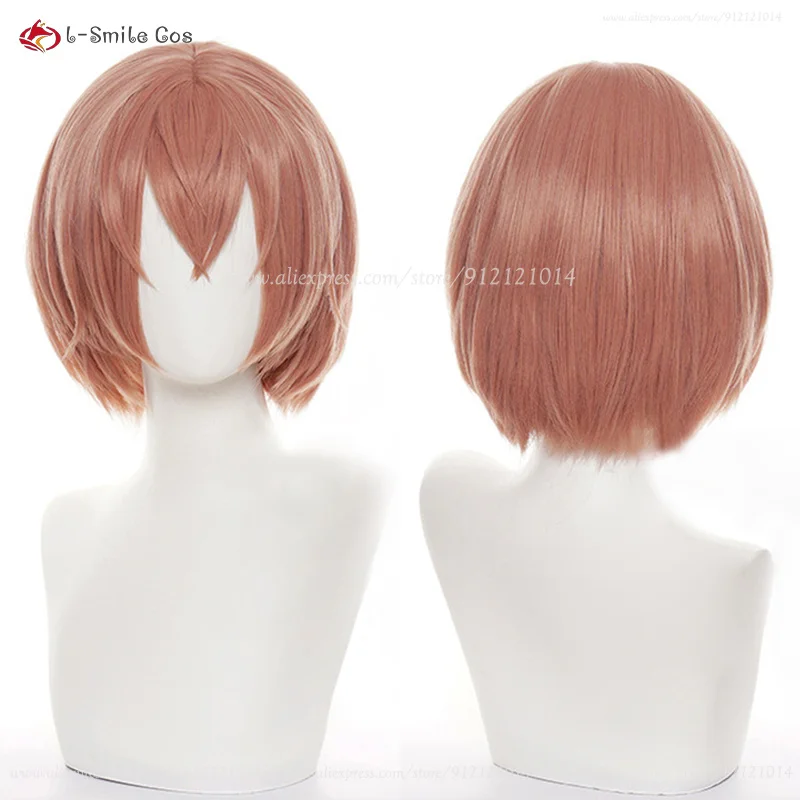 Hinata Tachibana Peluca de Cosplay corta rosa naranja Tachibana Hinat Anime resistente al calor cabello sintético mujer Peluca de fiesta de Halloween