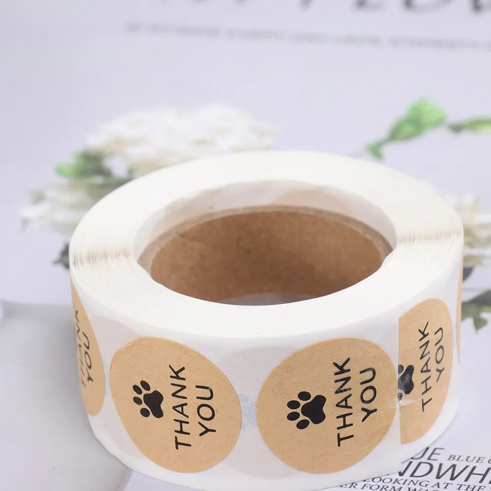 

2 Rolls Premium Self-Adhesive Thank You Stickers Kraft Paper Roll for Bakery Cookies Candy Bags Party Favors Wedding Graduation