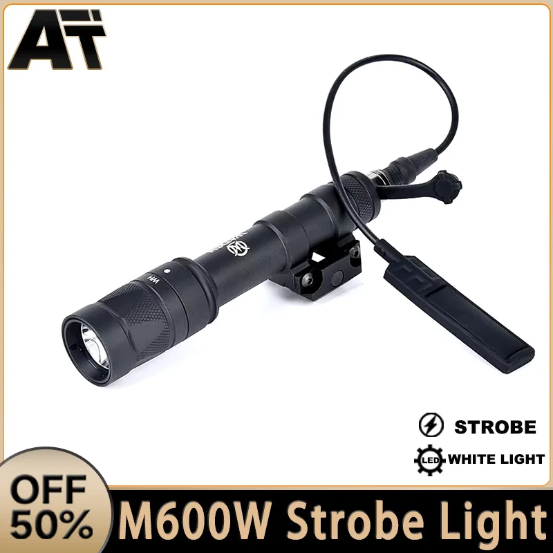 

WADSN M600W M600 Tactical Powerful Flashlight Airsoft Scout Rifle Gun Weapon Hunting LED Strobe Light Fit 20mm Picatinny Rail