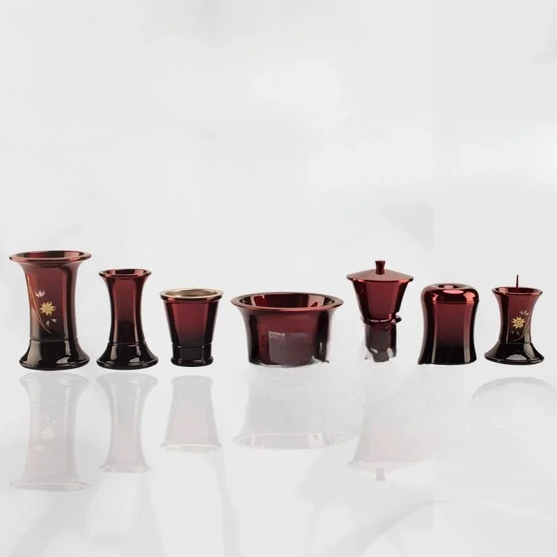 Brass Seiko surface paint, elegant home Buddhist Hall supplies, Shingyan Sect five sets