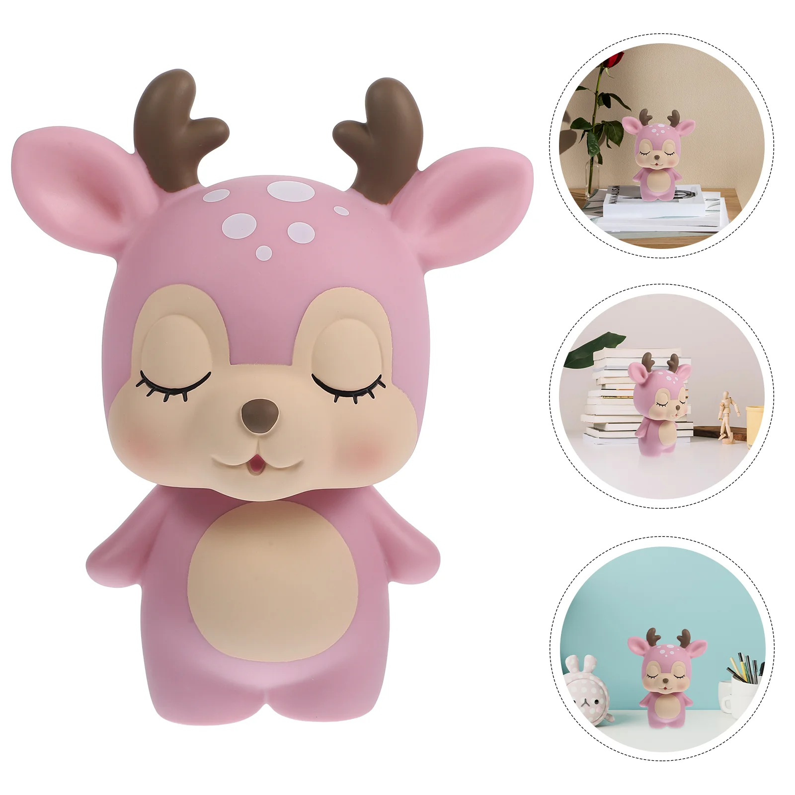 

Creative Deer Piggy Bank Cartoon Coin Bank Money Holder Saving Pot (Pink) deer coin bank deer coin box