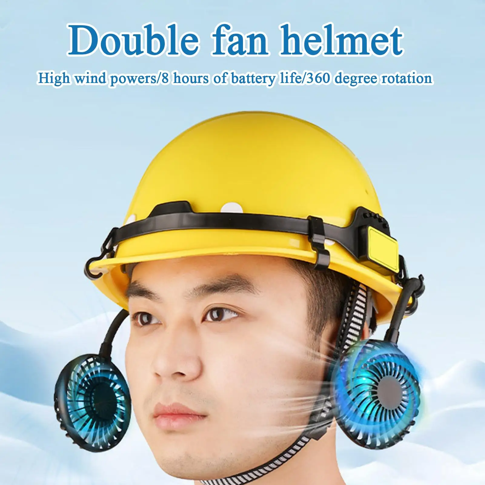 Casco con ventilador, casco duro ventilado, ventilador recargable, casco ergonómico para trabajo, sitio de construcción Industrial, mejoras para el hogar