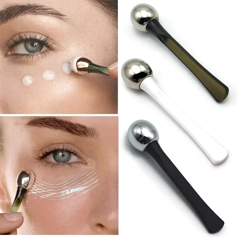 Rodillo de masaje para ojos, aplicador de Crema para Ojos, espátula cosmética antiarrugas, cuchara Facial de aleación dorada, herramienta para el cuidado de la piel fina