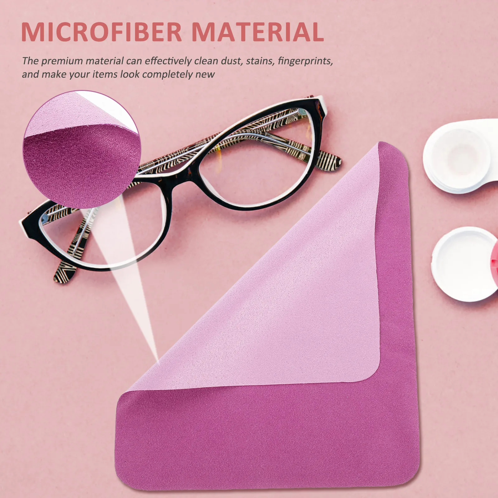 

20pcs Cleaning Cloth Purple Cloth For Glasses 6x7 Inch Microfiber Glasses Lens Phone Screen Watch Electronics Cleaner