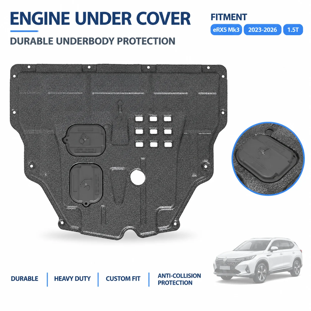 Engine Skid Plate For Roewe eRX5 Mk3 2023-2026 1.5T Ice Snow Guard Anti Collision Protection Under Engine Guard Shield