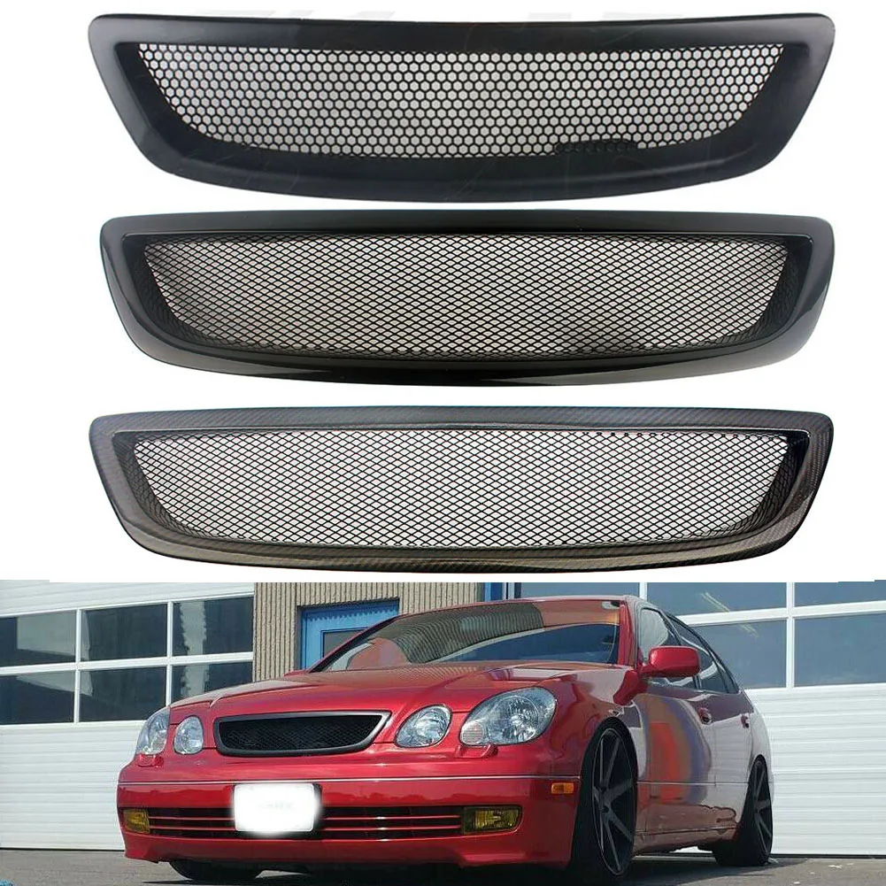 

Front Bumper Center Grille Grill Refit For LEXUS GS300 GS400 GS430 1998-2005 Matt Black, Carbon Fiber