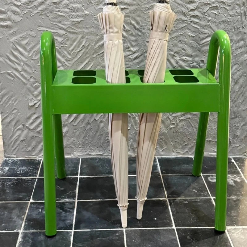 Industrial Style Floor Umbrella Stand,Vibrant Colorful Storage Organizer for Shoes Bags, Multi-Use Entryway Decor with Drip Tray