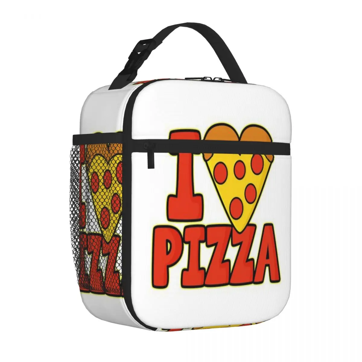 Hot Sale I Love Pizza Outdoor Style Reusable Lunch Bag Daily Snack Storage Shoulder Lunch Bag