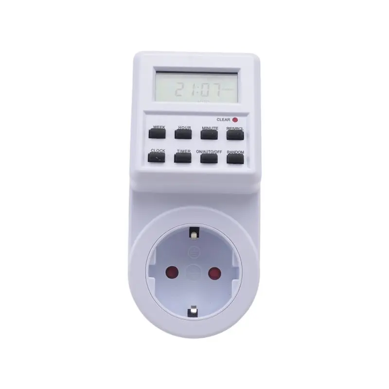[NEWA76K!】 Digital Timer Socket Electronic Timing Switch 24H Kitchen Timer Outlet Programmable Socket EU Plug