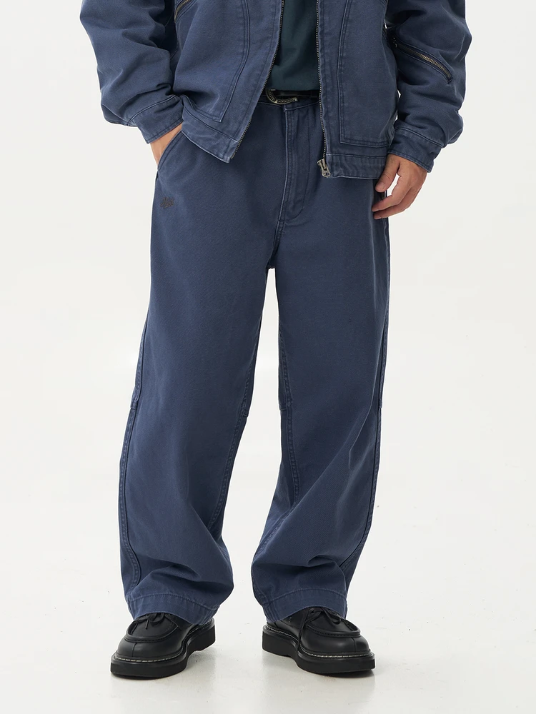 

Винтажные рабочие брюки из плотного хлопка, прямые, свободного кроя, повседневные, мужские, осенне-зимние, износостойкие