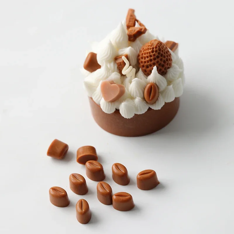 Coffee Bean Candle Mold Cake Decorating Decoration Wax Aromatherapy Candle DIY Material Mini Chocolate Ice cream Silicone image 4