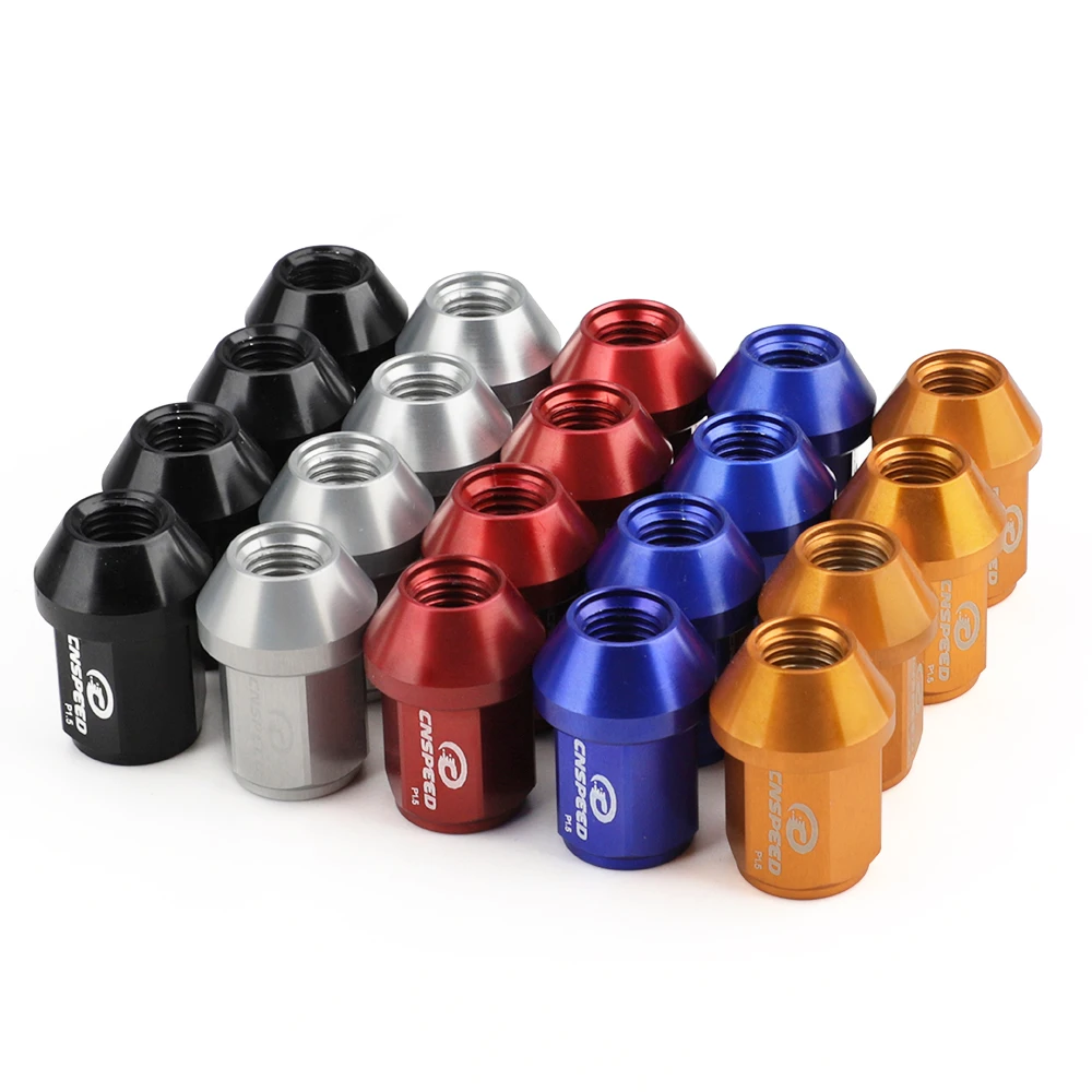 20pcs Closed- End 35mm Racing Lug Nut M12x1.5 Racing Forged 7075-t6 Aluminum HEX 19mm Wheel Lug Nuts Style Yc101089