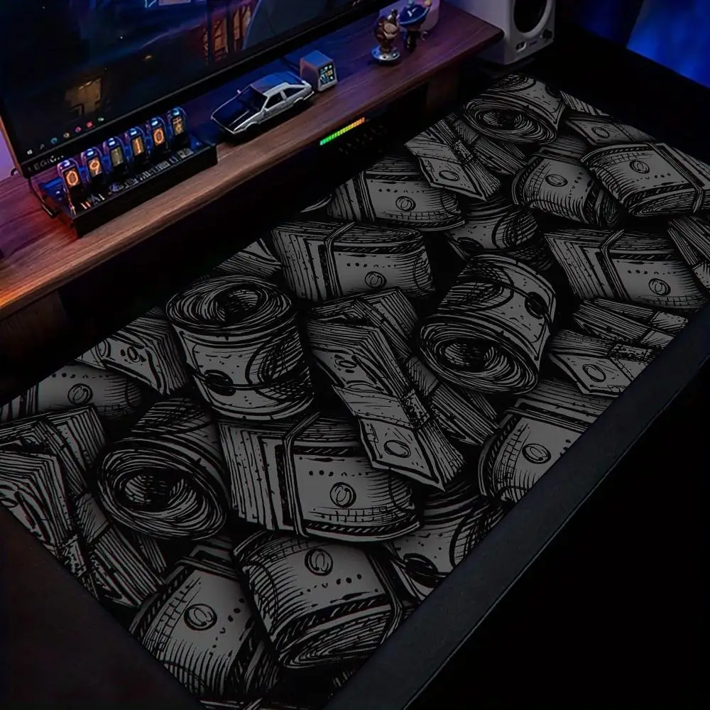 

Banknote theme Mouse Pad Desk Mat with Stitched Edges non-Slip rubber base gamer pc accessories Gaming mat Extended pad