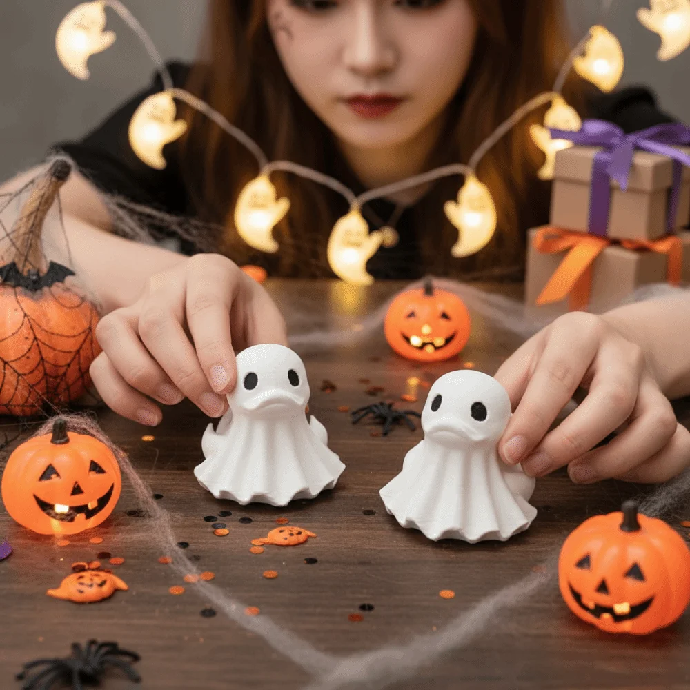 PLA Halloween Ghost Duck Lightweight Compact Miniature Duck Figurine Durable Collectible Creative Ghost Duckling Festival Gifts